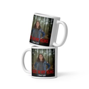 White glossy mug Rust in my Veins Cover