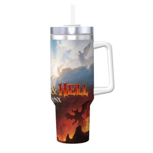 Travel Coffee Mug with Handle and Straw (40oz) Heaven & Hell Album Cover