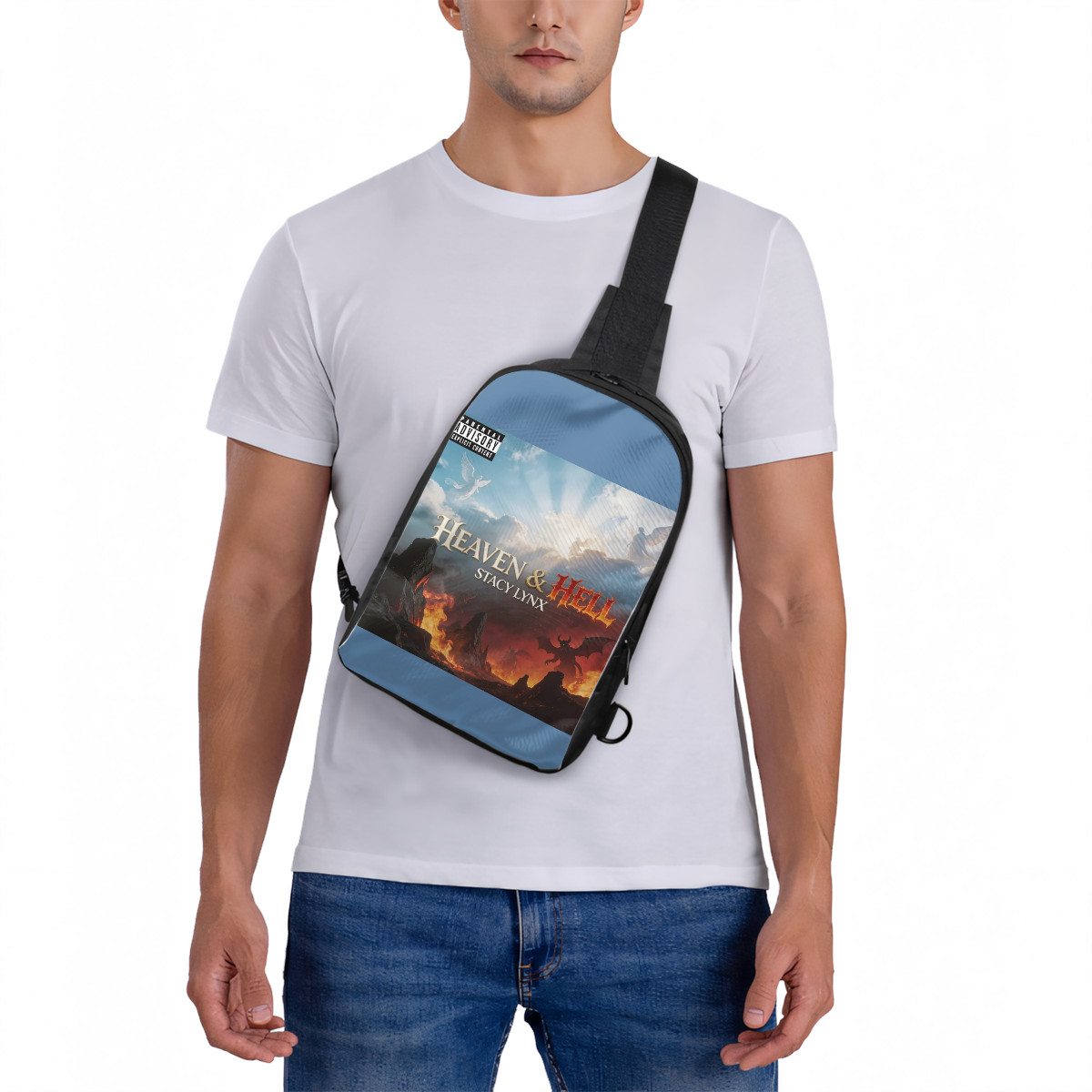 Double Layer CrossBody Bag Chest Bag Heaven amp; Hell Cover - Image 5