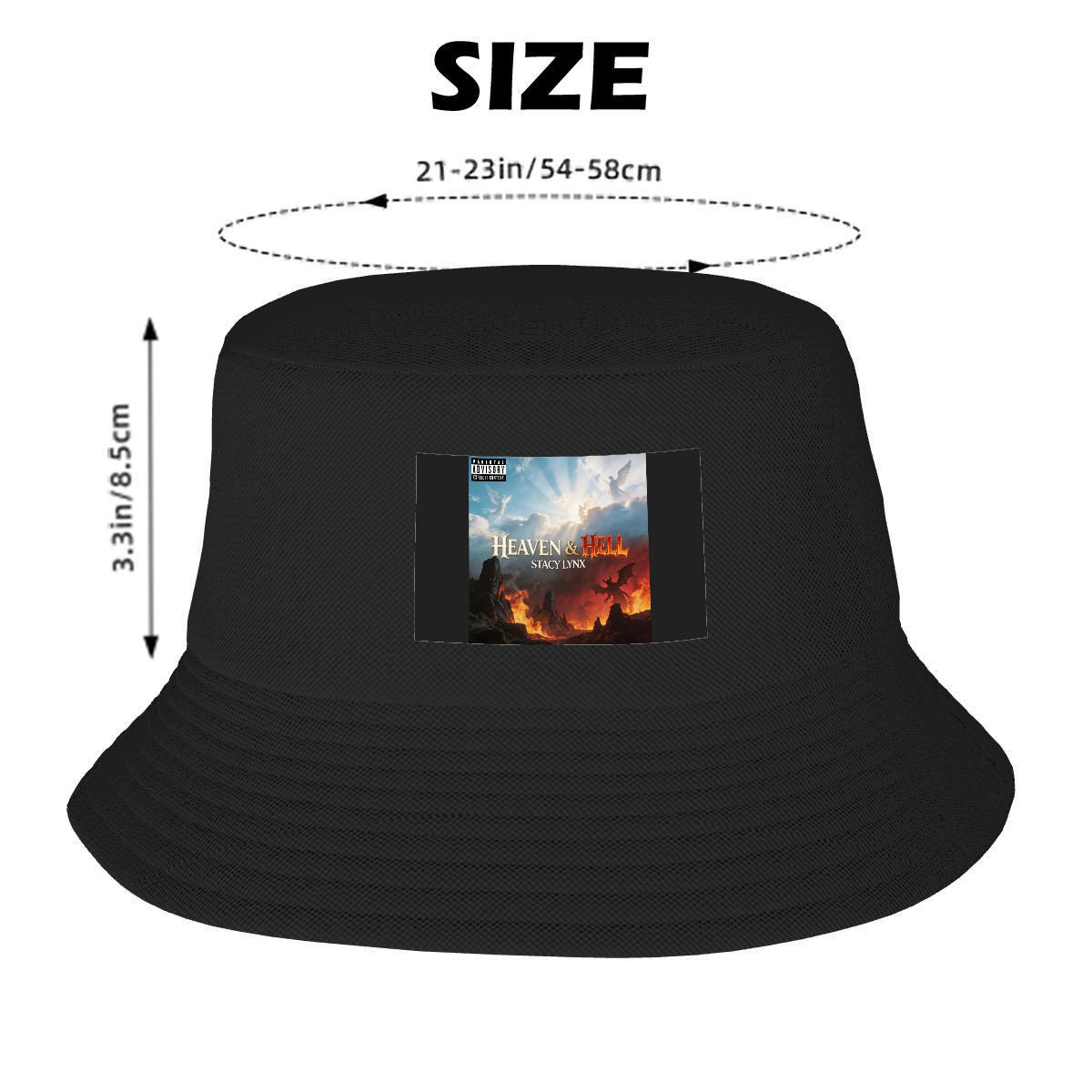 Double Layer Bucket Hat (Area Pattern) Heaven & Hell Album Cover - Image 4