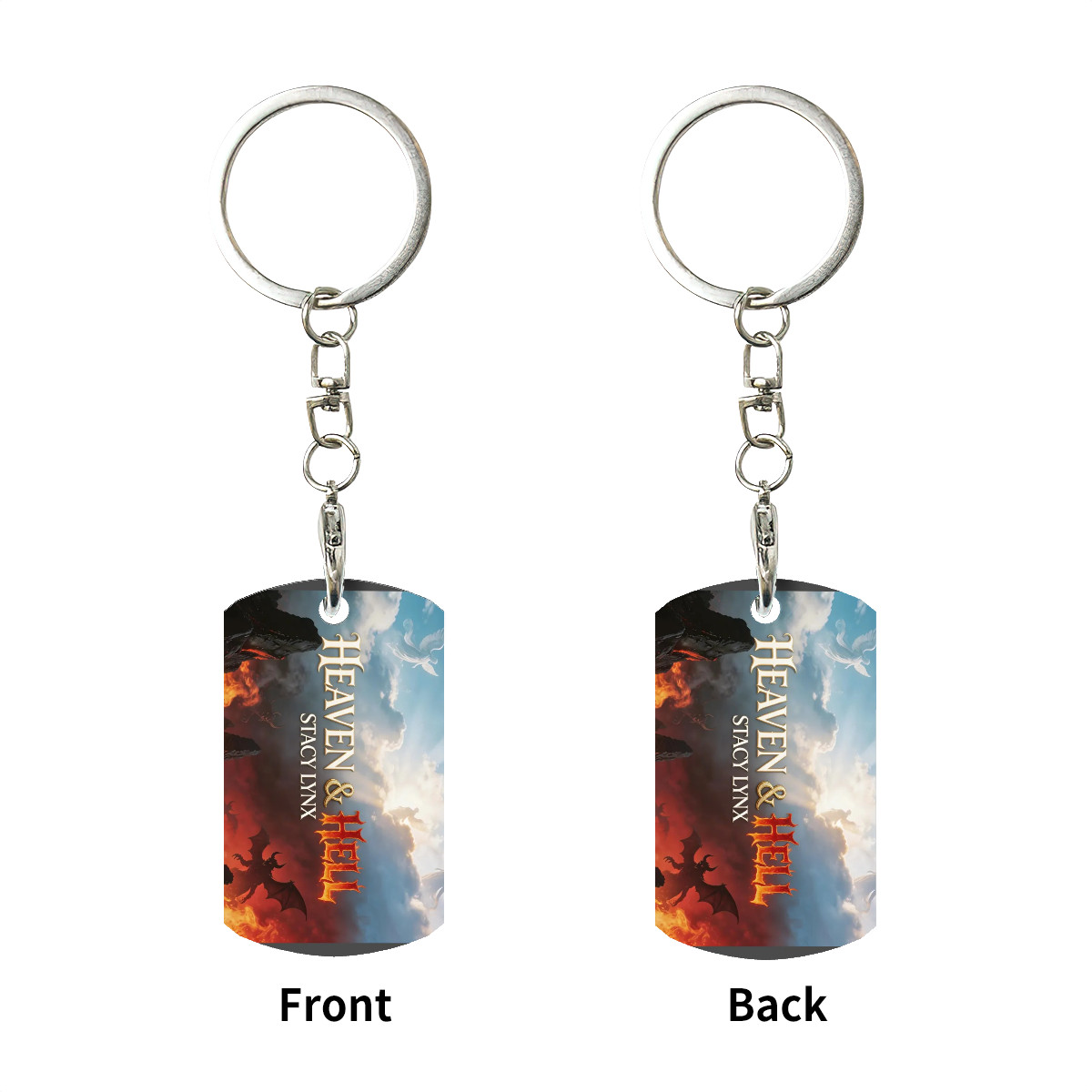 Rectangular Metal Keychain Heaven & Hell Cover - Image 2