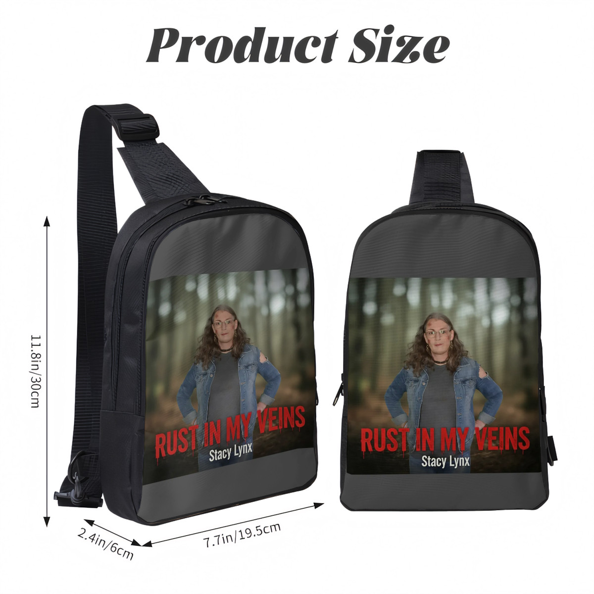 Double Layer CrossBody Bag Chest Bag Rust in my Veins Single Cover - Image 3