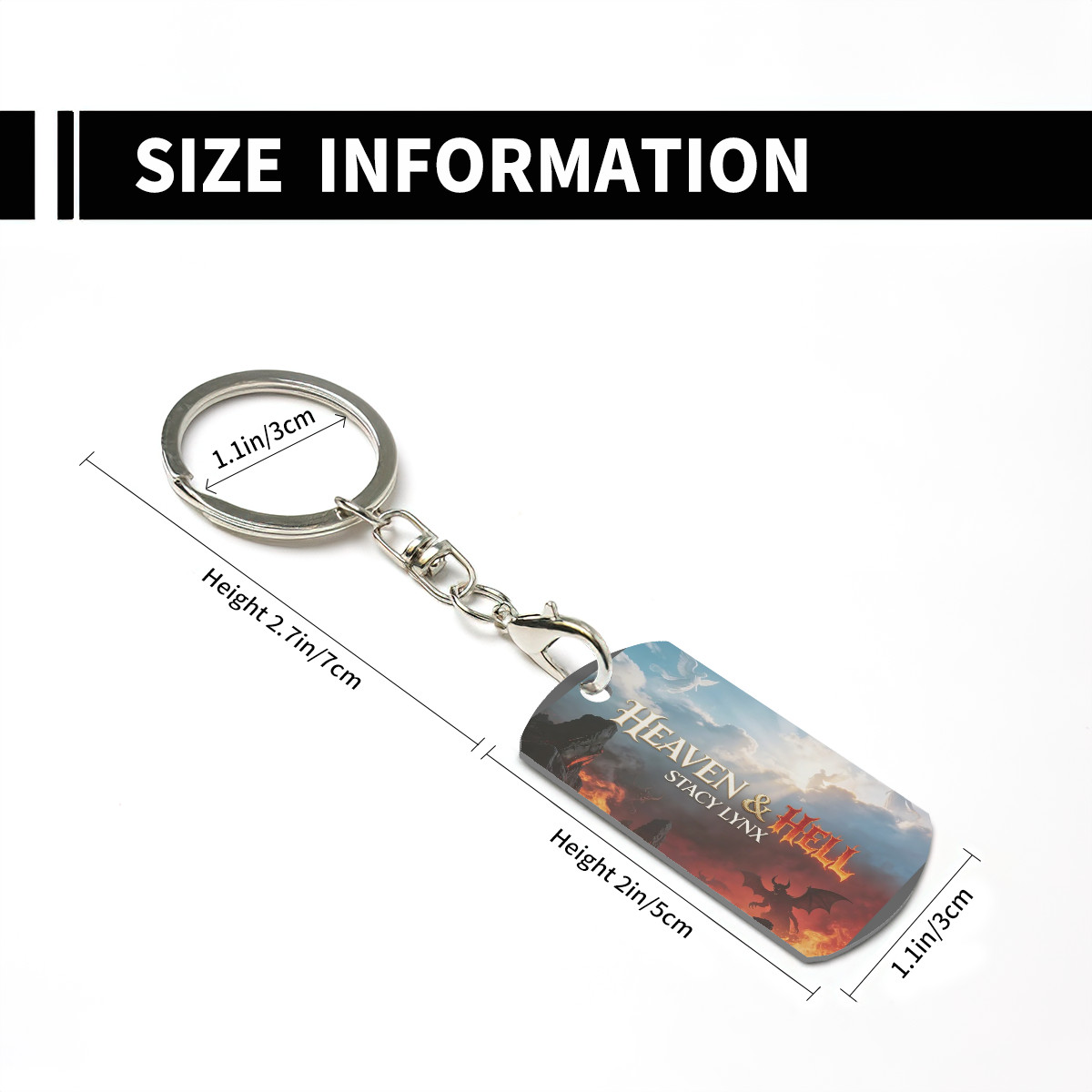 Rectangular Metal Keychain Heaven & Hell Cover - Image 3