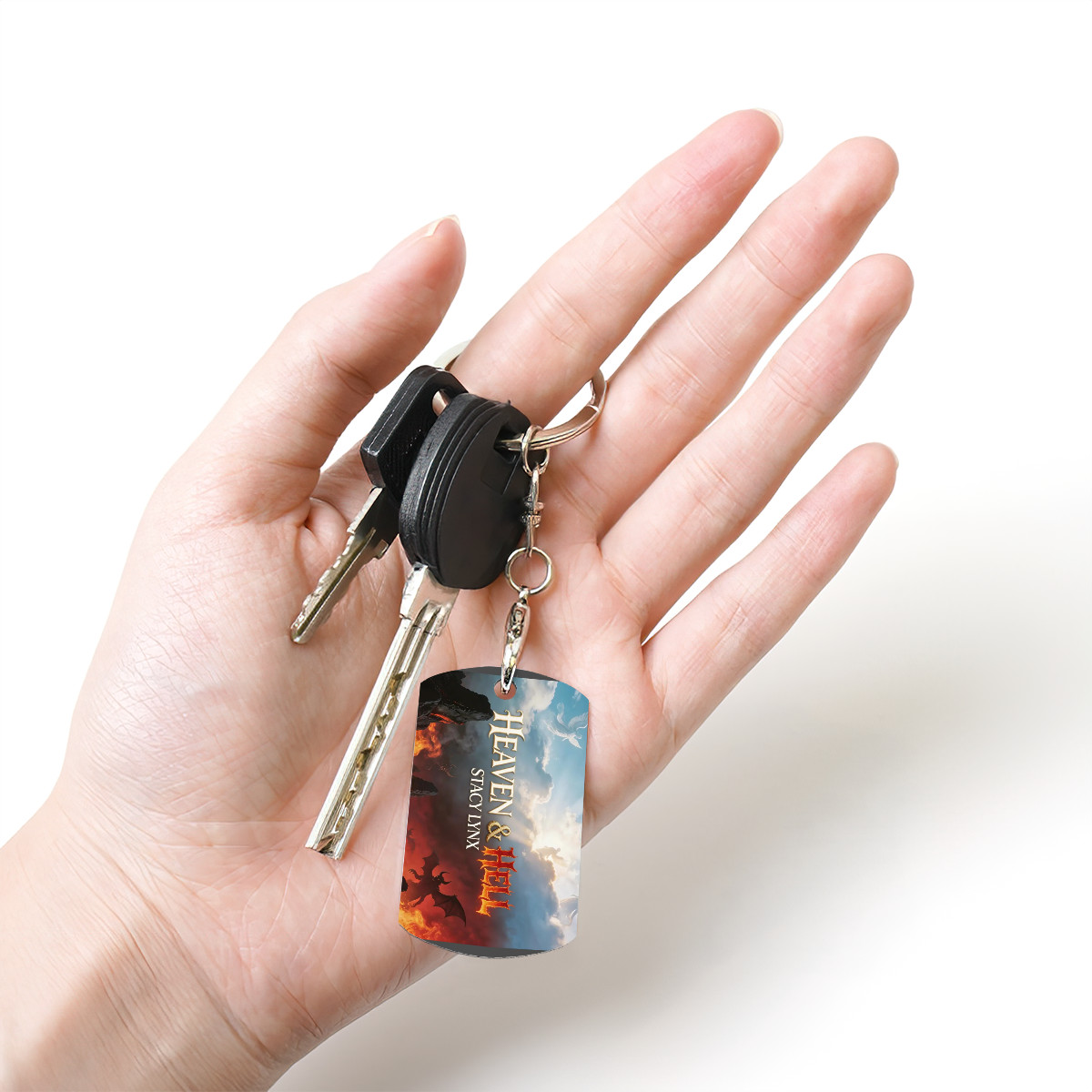 Rectangular Metal Keychain Heaven & Hell Cover - Image 4