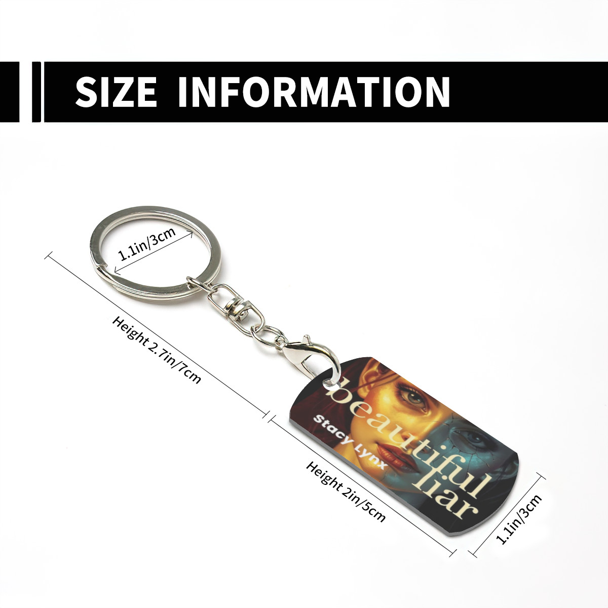 Rectangular Metal Keychain Beautiful Liar Cover Art Pick - Image 3