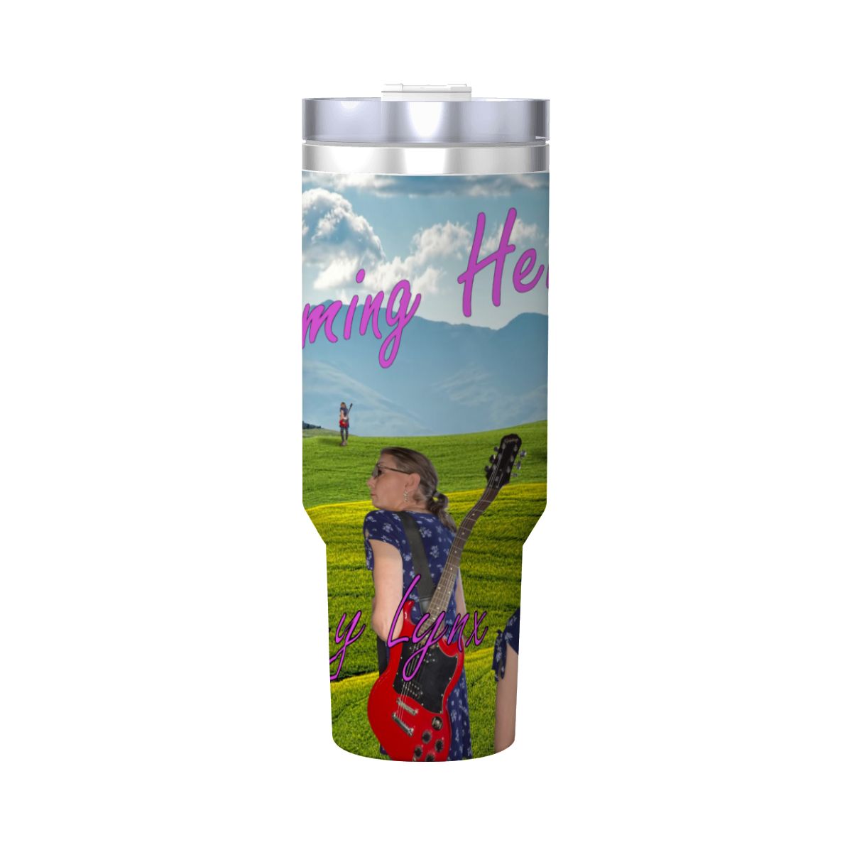 Travel Coffee Mug with Handle and Straw (40oz) Becoming Her Album Cover - Image 11