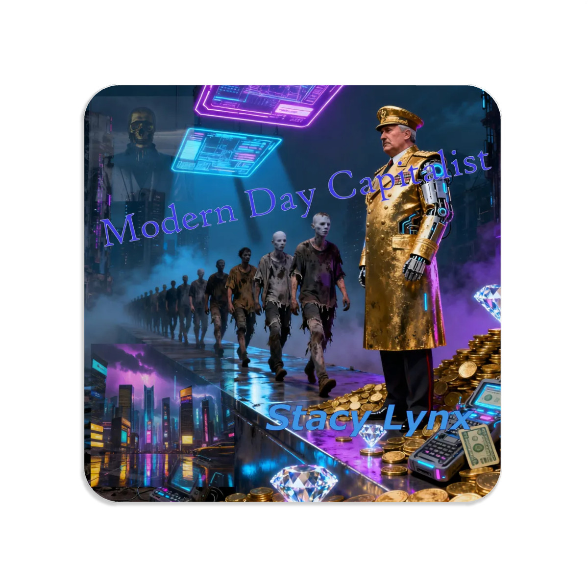 Square Acrylic Fridge Magnets Modern Day Capitalist Cover Art