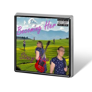 Square Lapel Pin Becoming Her Album Cover Small