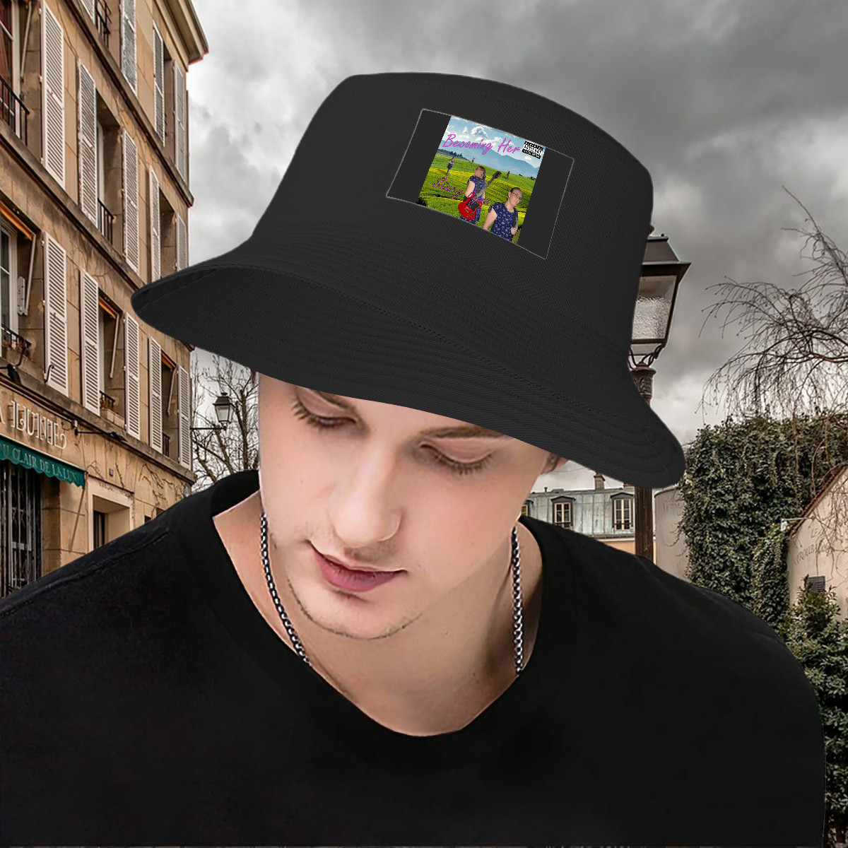 Double Layer Bucket Hat (Area Pattern) Becoming Her Album Cover - Image 2