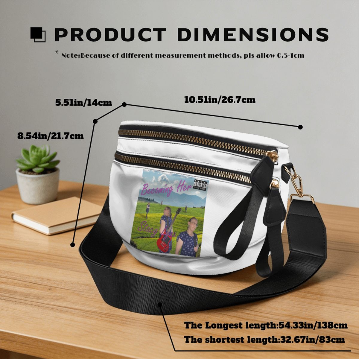 Crossbody Bag MultiPocket Sling Bag Becoming Her Album Cover - Image 2