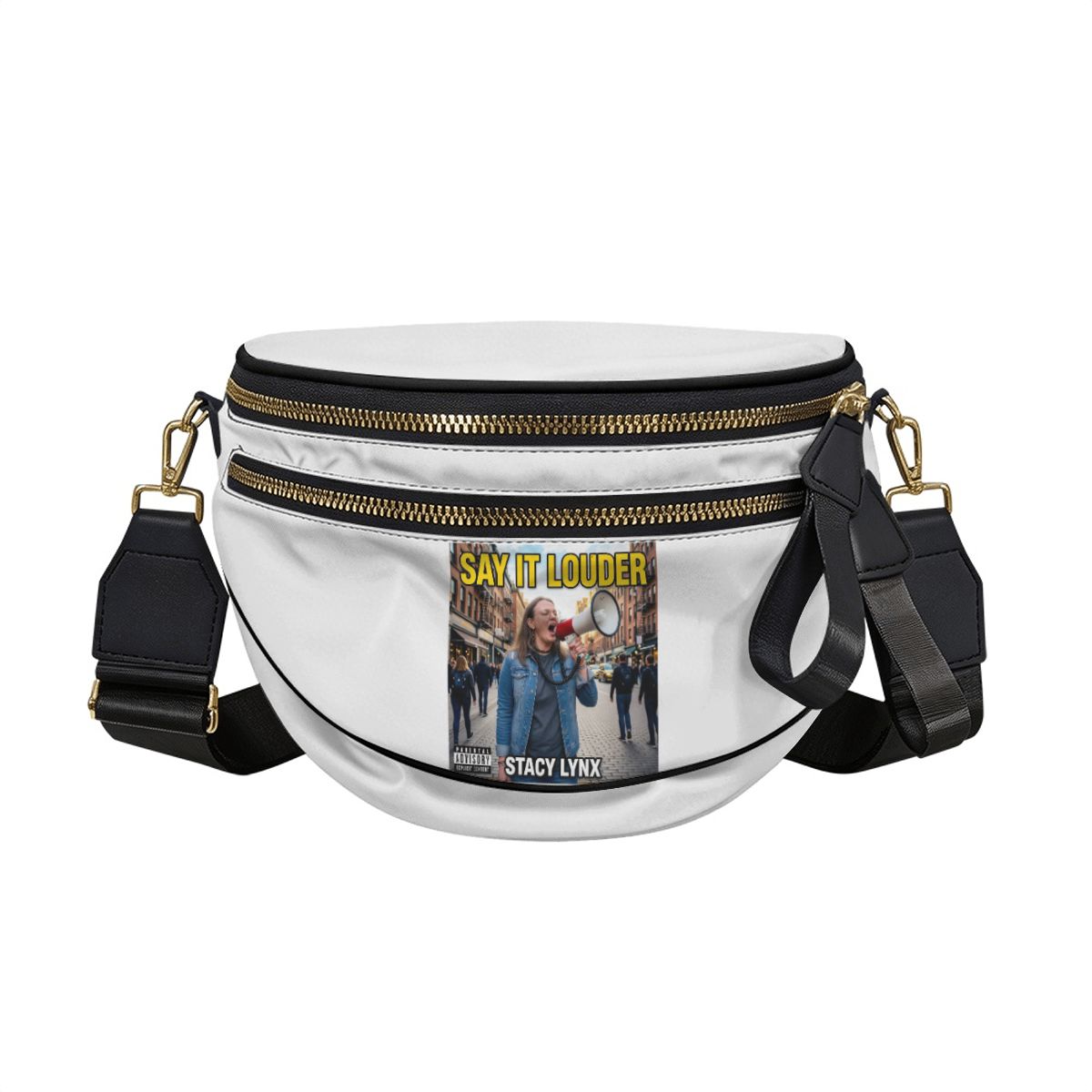 Crossbody Bag MultiPocket Sling Bag Say it Louder Original Album Cover - Image 3