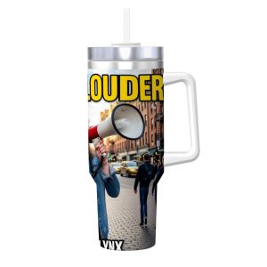 Travel Coffee Mug with Handle and Straw (40oz) Say it Louder Album Cover
