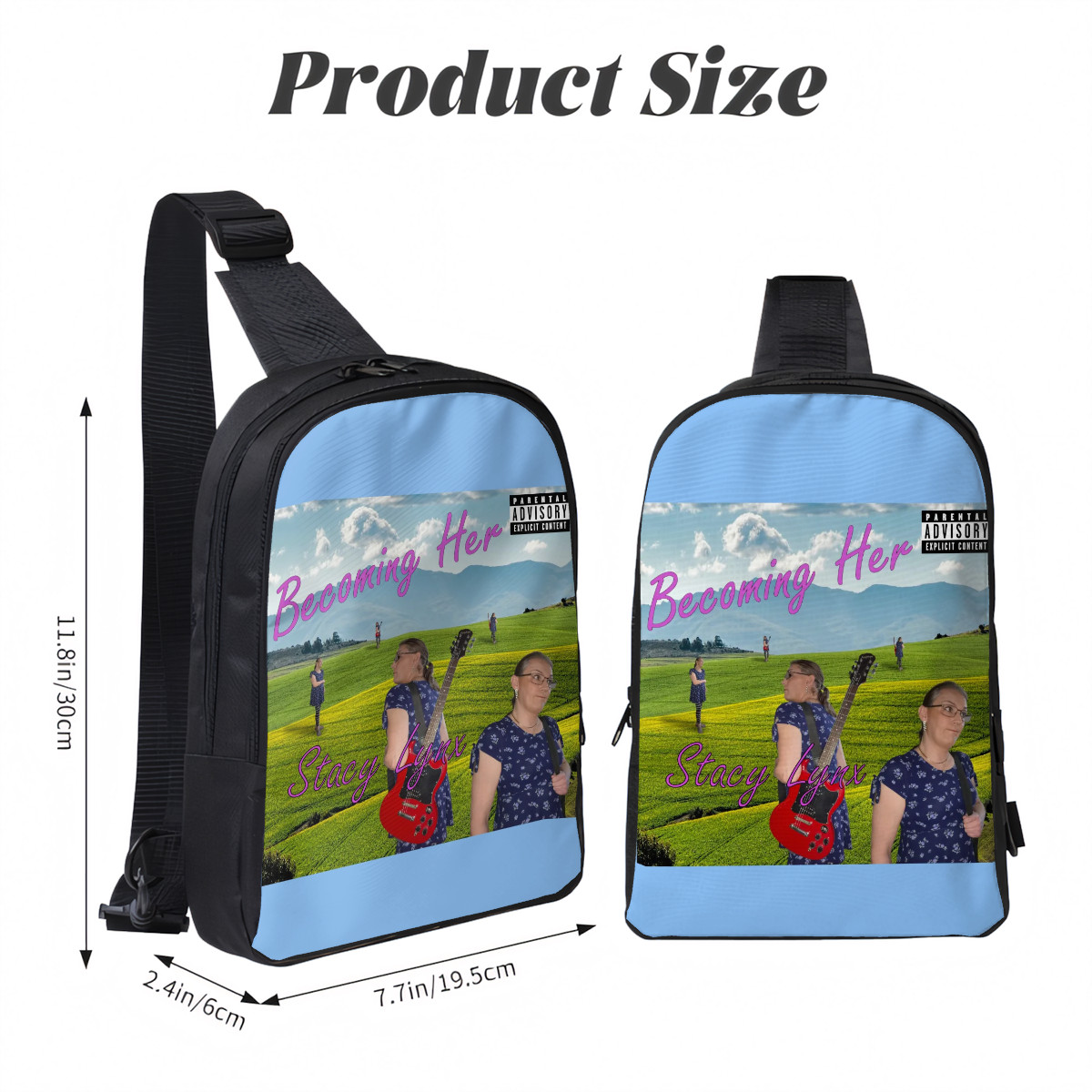 Double Layer CrossBody Bag Chest Bag Becoming Her Album Cover Small - Image 3