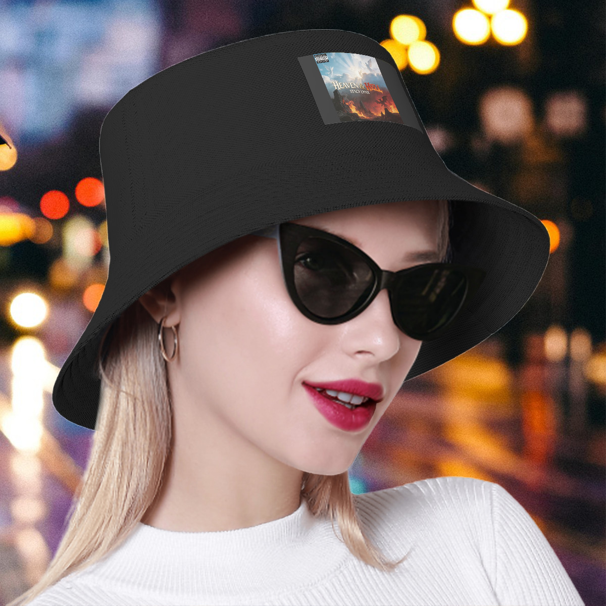 Double Layer Bucket Hat (Area Pattern) Heaven & Hell Album Cover - Image 3