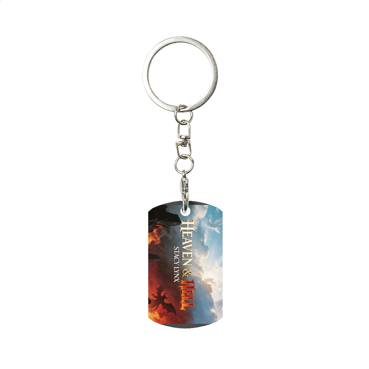 Rectangular Metal Keychain Heaven & Hell Cover