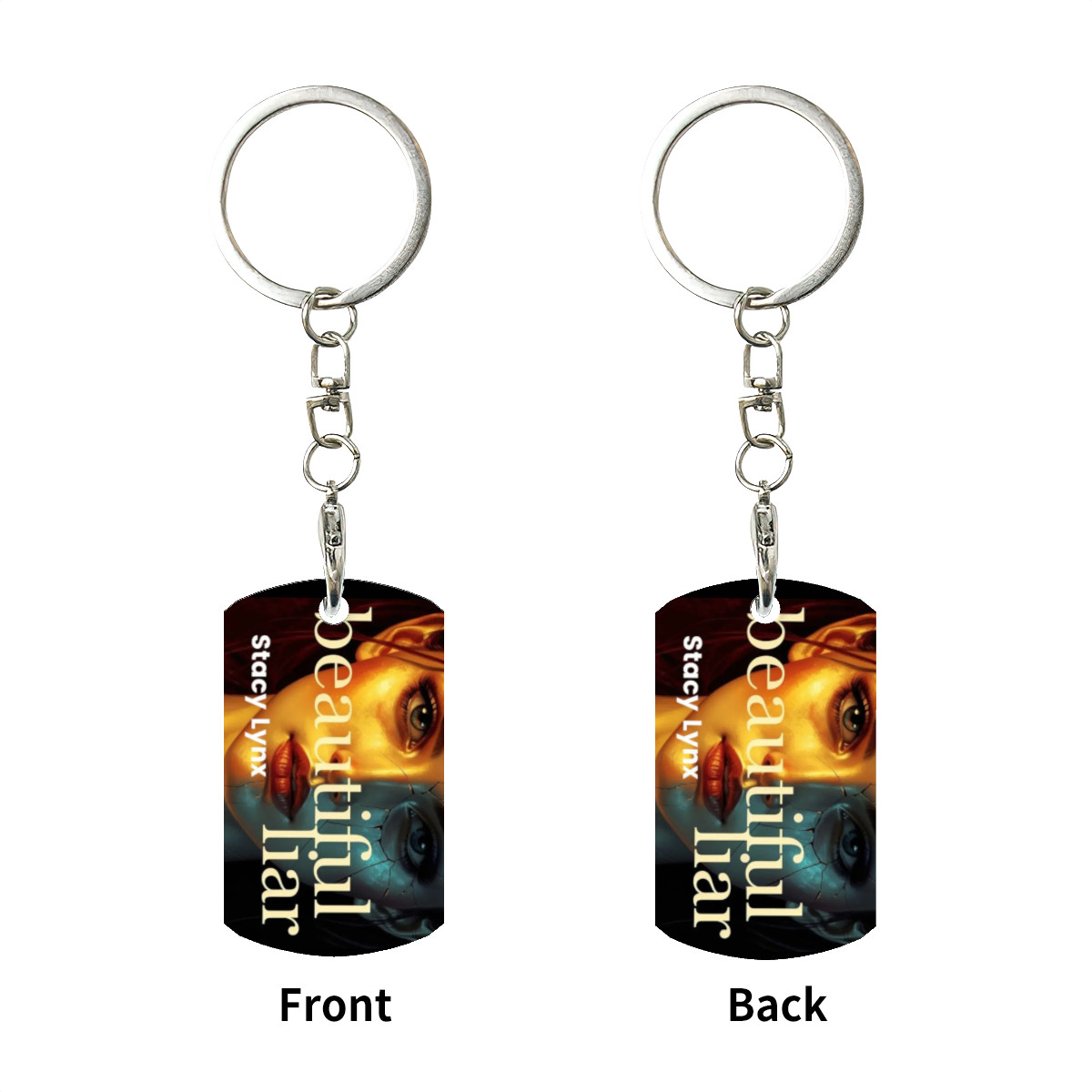 Rectangular Metal Keychain Beautiful Liar Cover Art Pick - Image 2