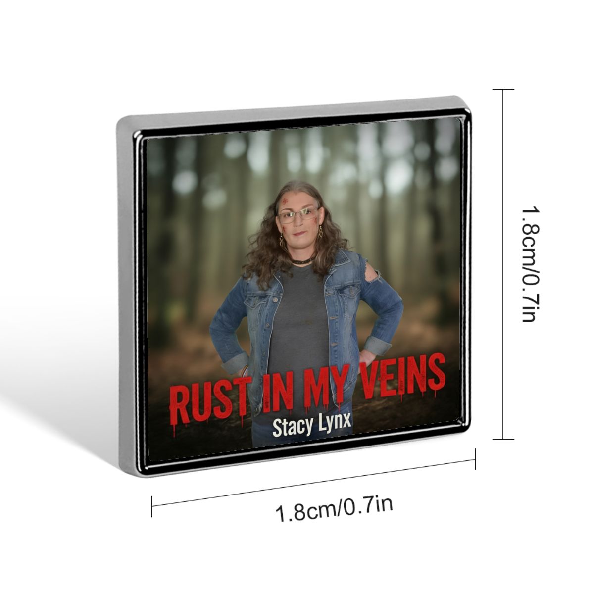 Square Lapel Pin Rust in my Veins Single Cover - Image 2