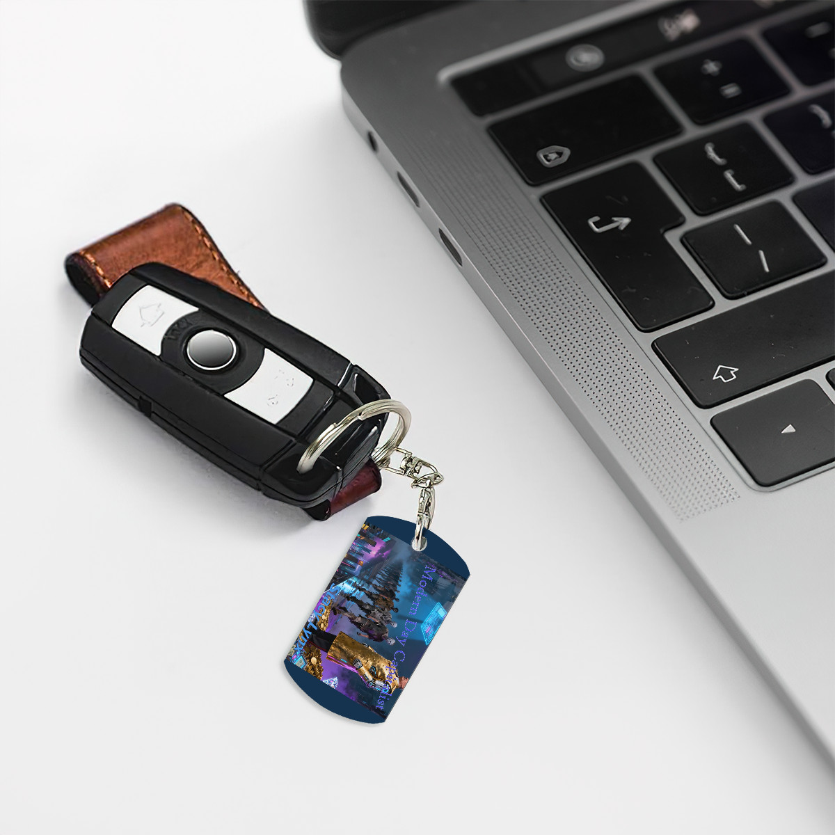 Rectangular Metal Keychain Modern Day Capitalist Cover Art - Image 5